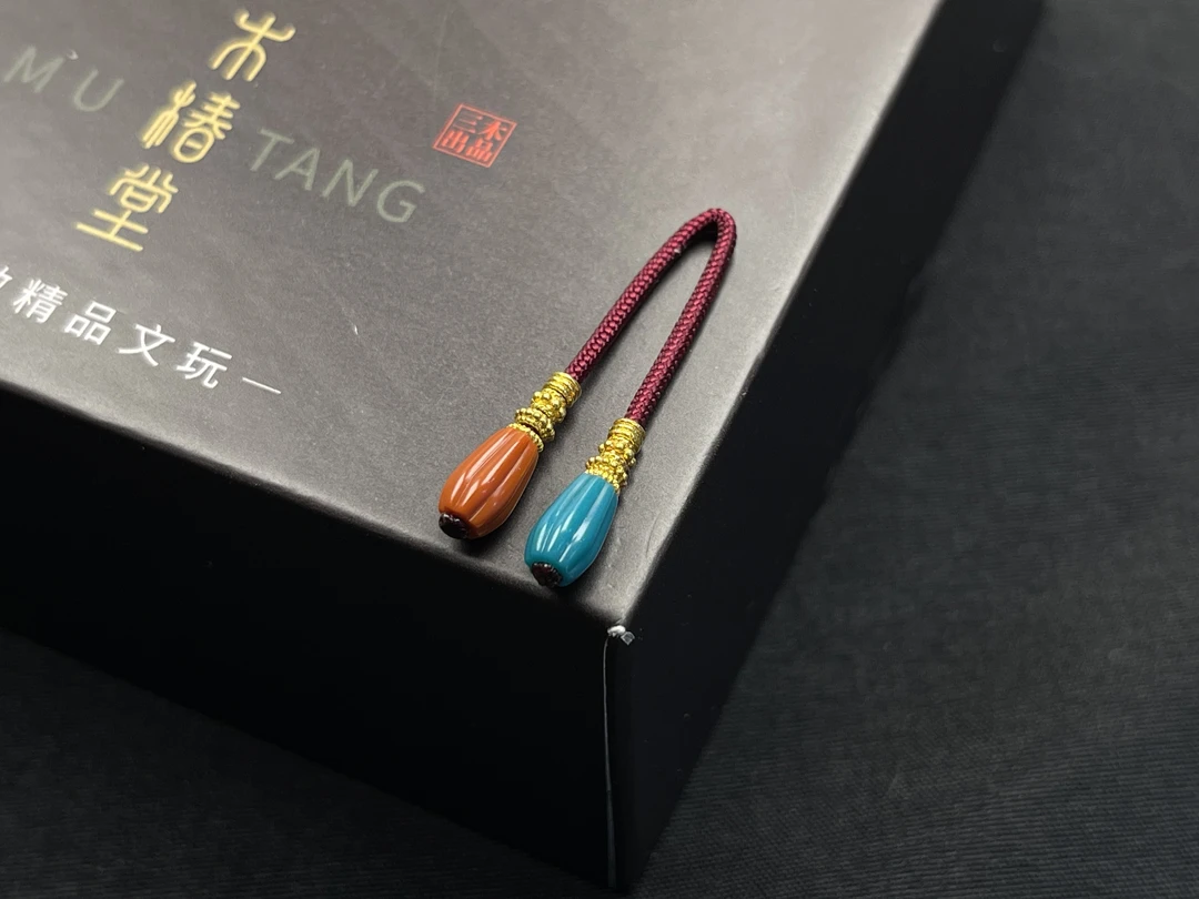 原矿绿松石弟子珠➕瓦西南红➕18k 全品无暇 高瓷不反