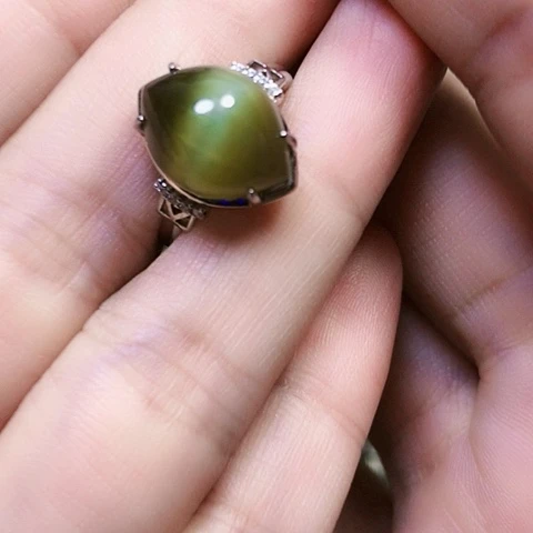 和田玉银S925镶嵌戒指