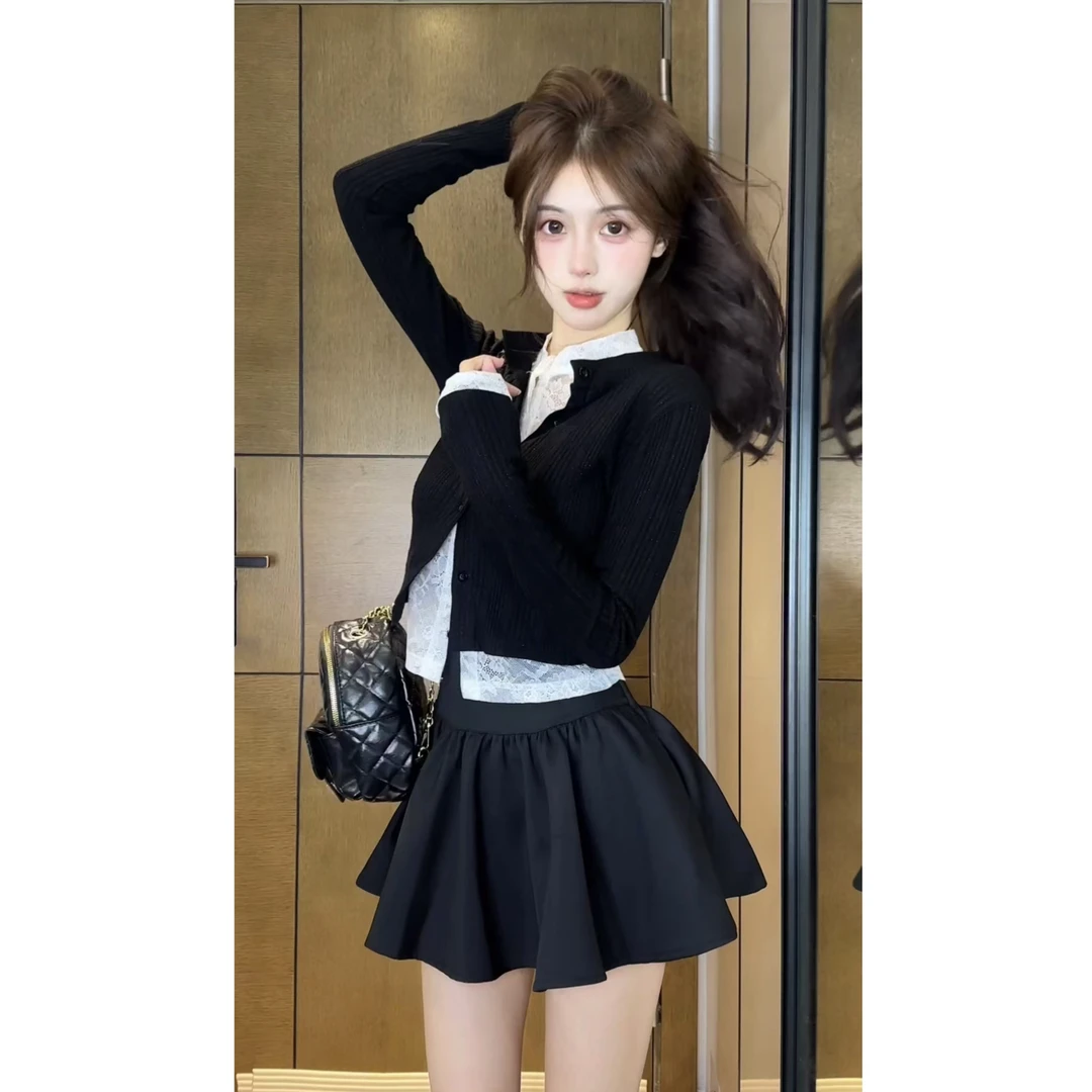 【XIAOBAWANG】美式小众别致绝美气氛感富家千金学院风三件套W