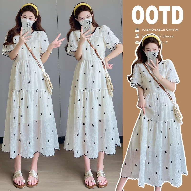 孕妇法式初恋温柔风碎花连衣裙2025夏季新款减龄长裙中长款甜美