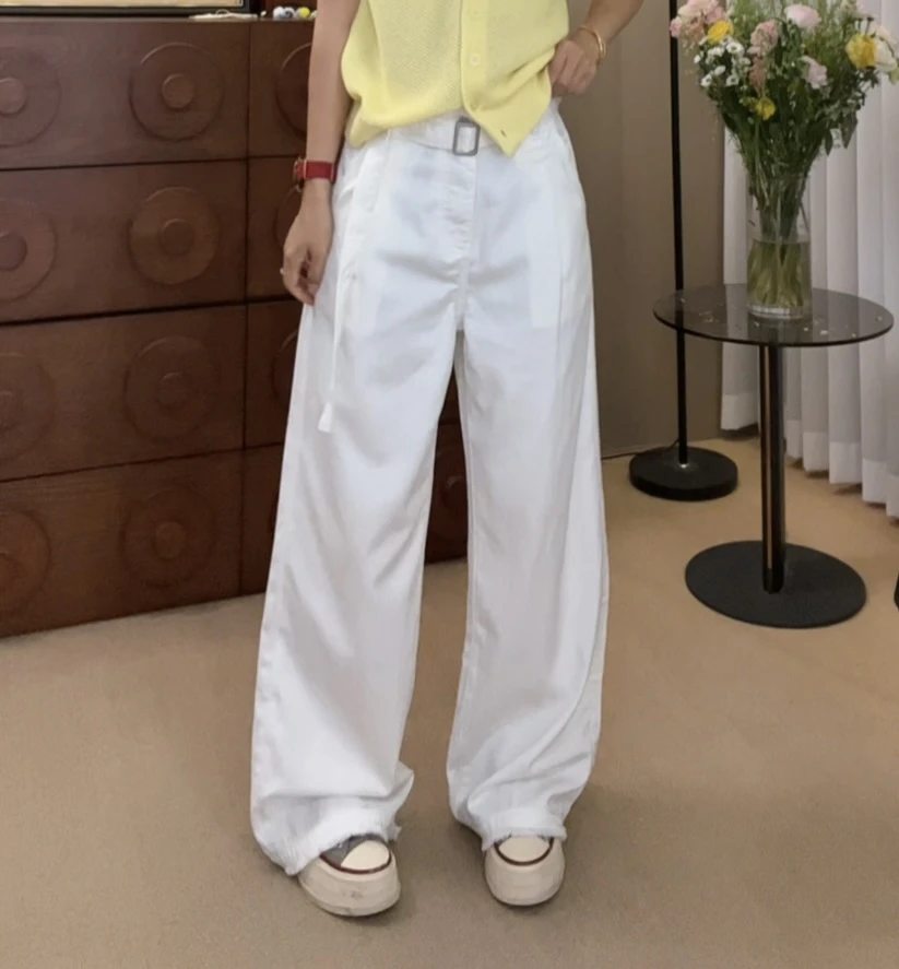 “拱廊白裤”2025新款时尚百搭裤休闲裤8082