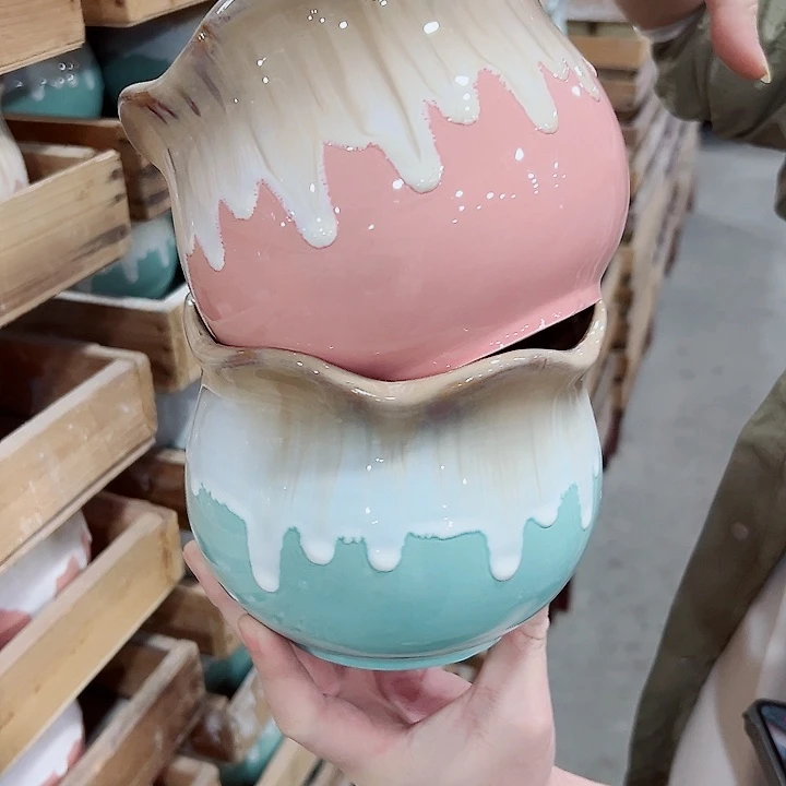 有孔.凑满10元发货多肉陶瓷花盆！