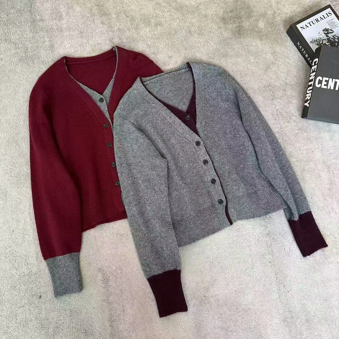 【米可家】羊毛羊绒假两件毛衣开衫04