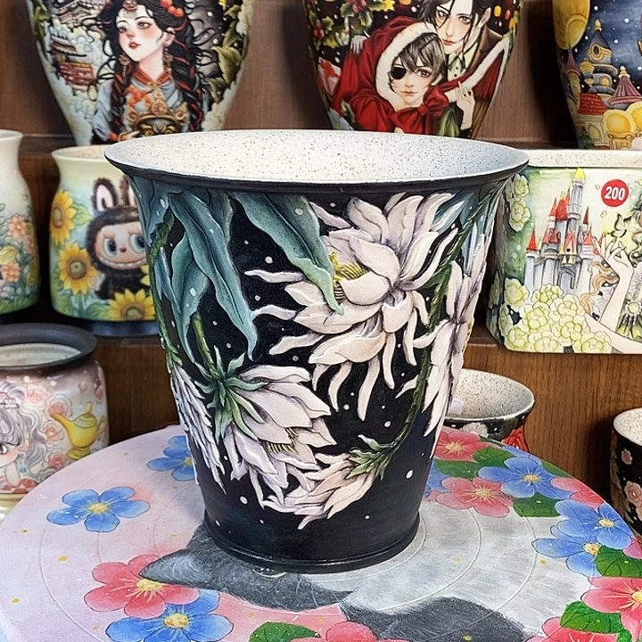 景德镇精品js美盆雕刻