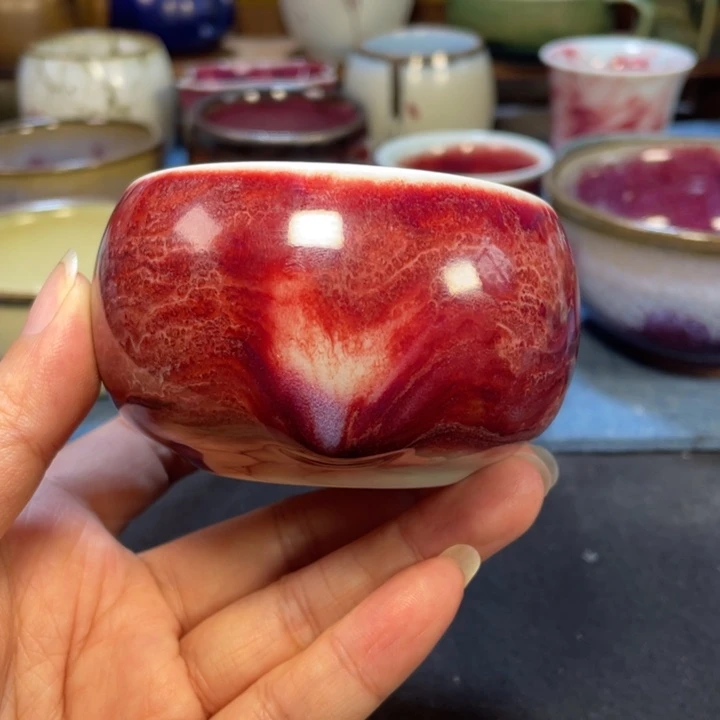 摆件钧瓷玉石釉禅定杯