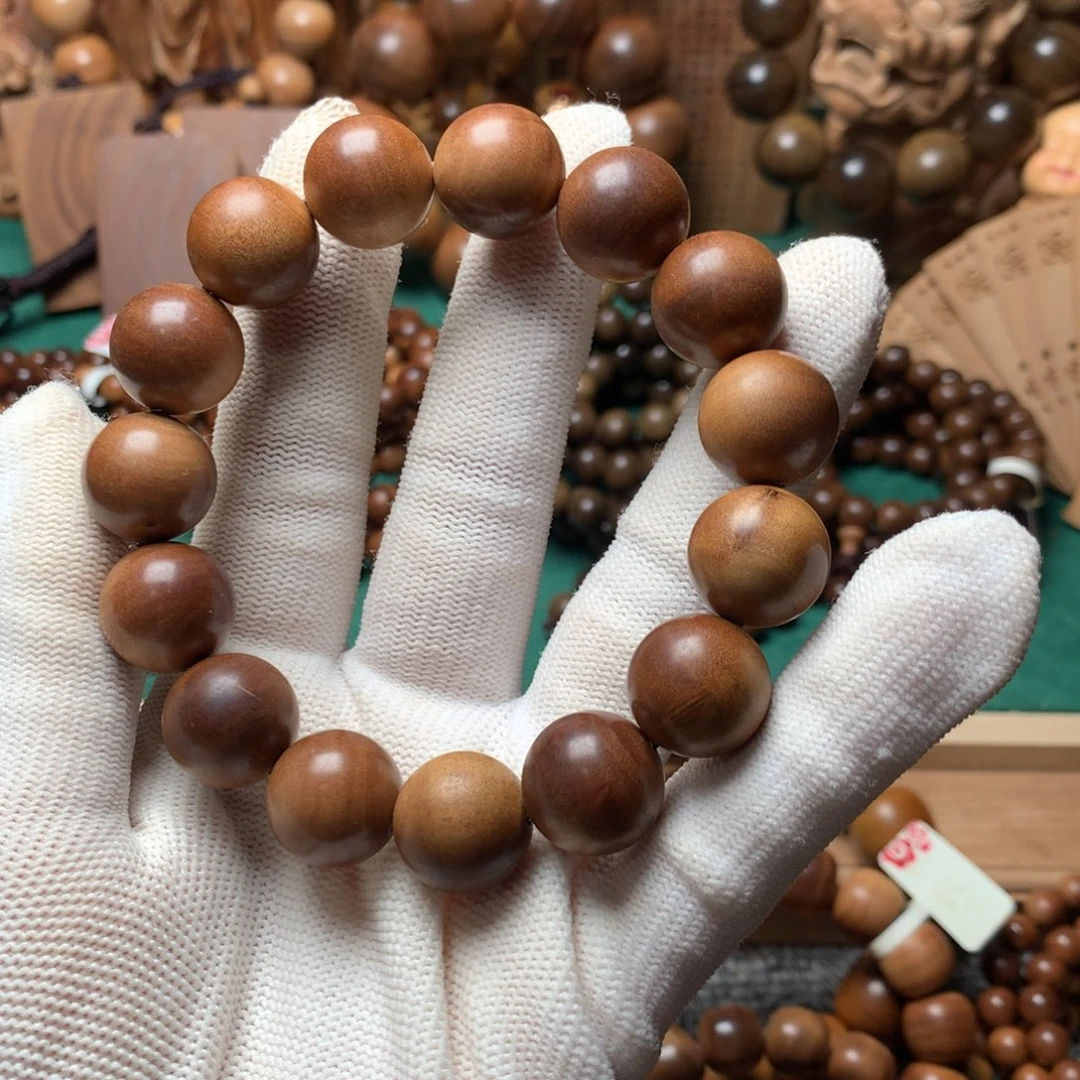 檀香木手串/手链用****9老山檀香1.5瑕疵