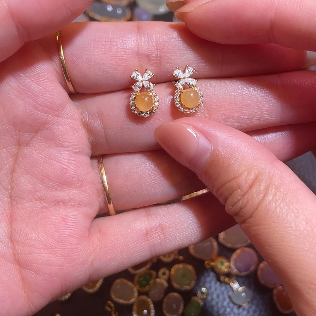 用***5翡翠银S925镶嵌颈饰