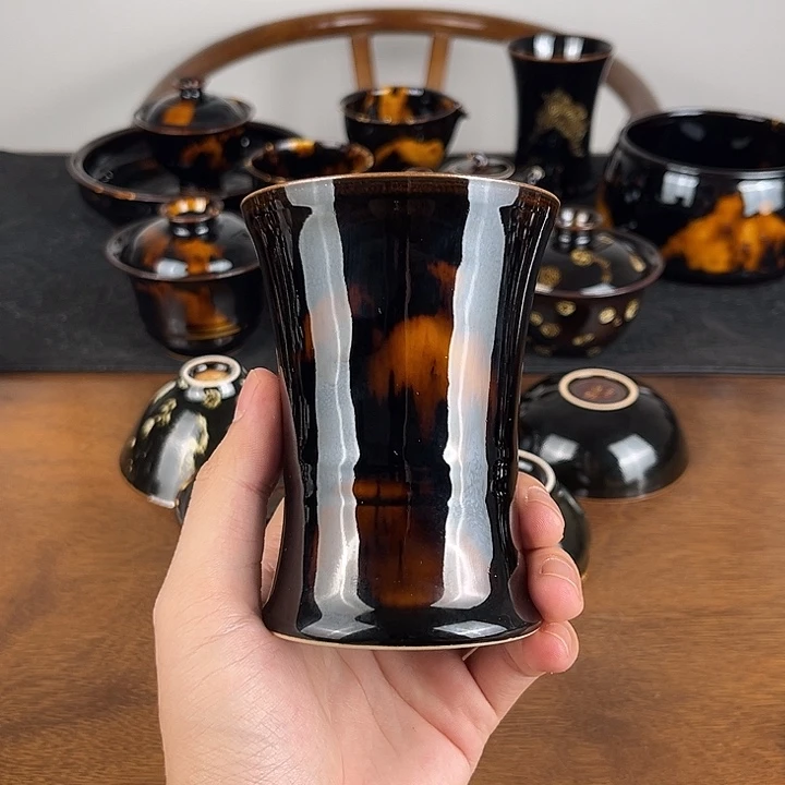 杯玳瑁釉啤酒可乐杯