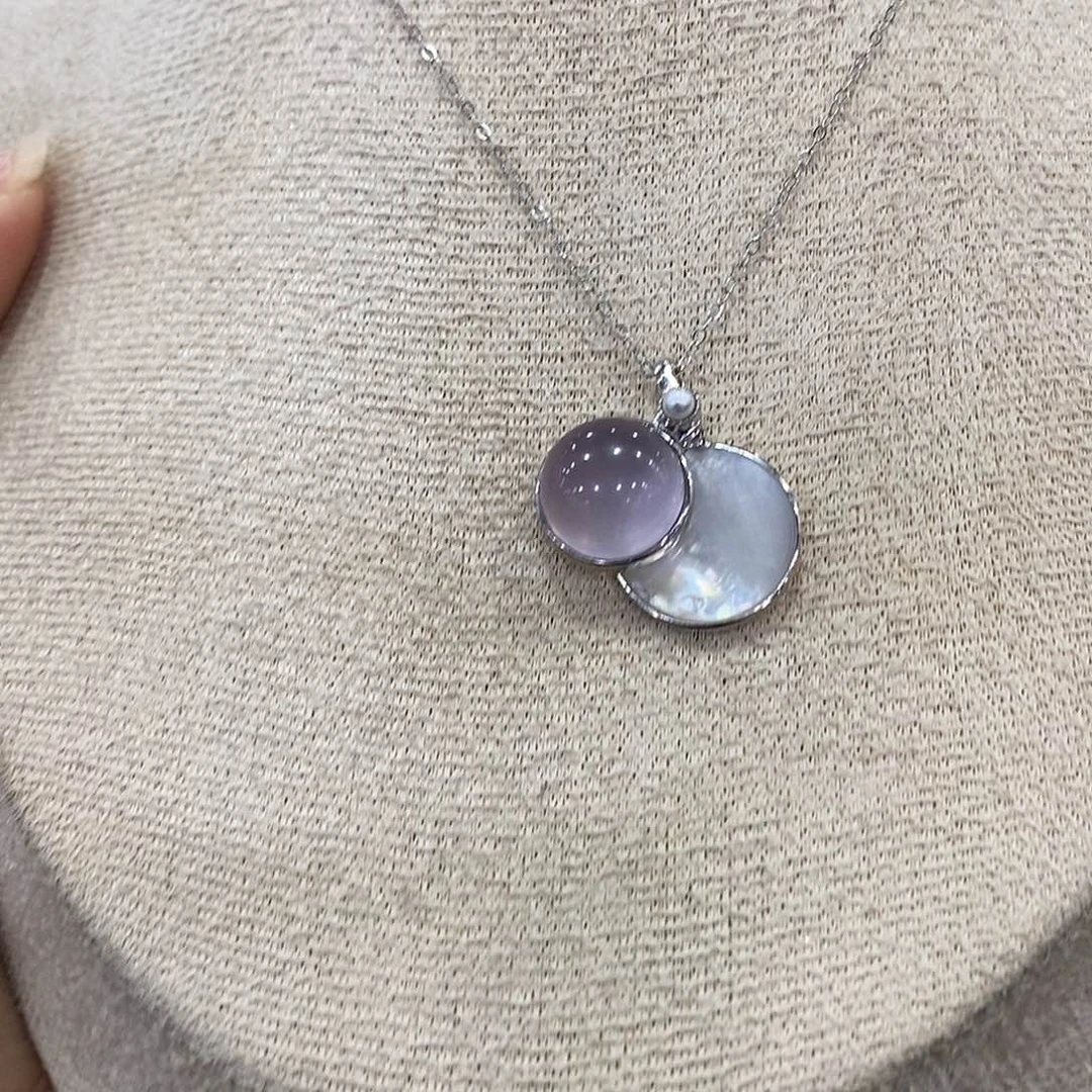 颈饰银S925镶嵌萤石