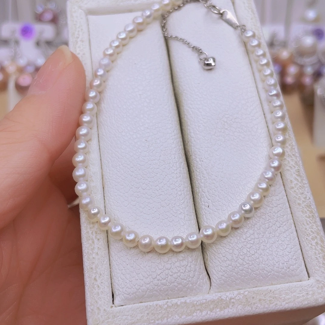 银S925镶嵌手链淡水珍珠