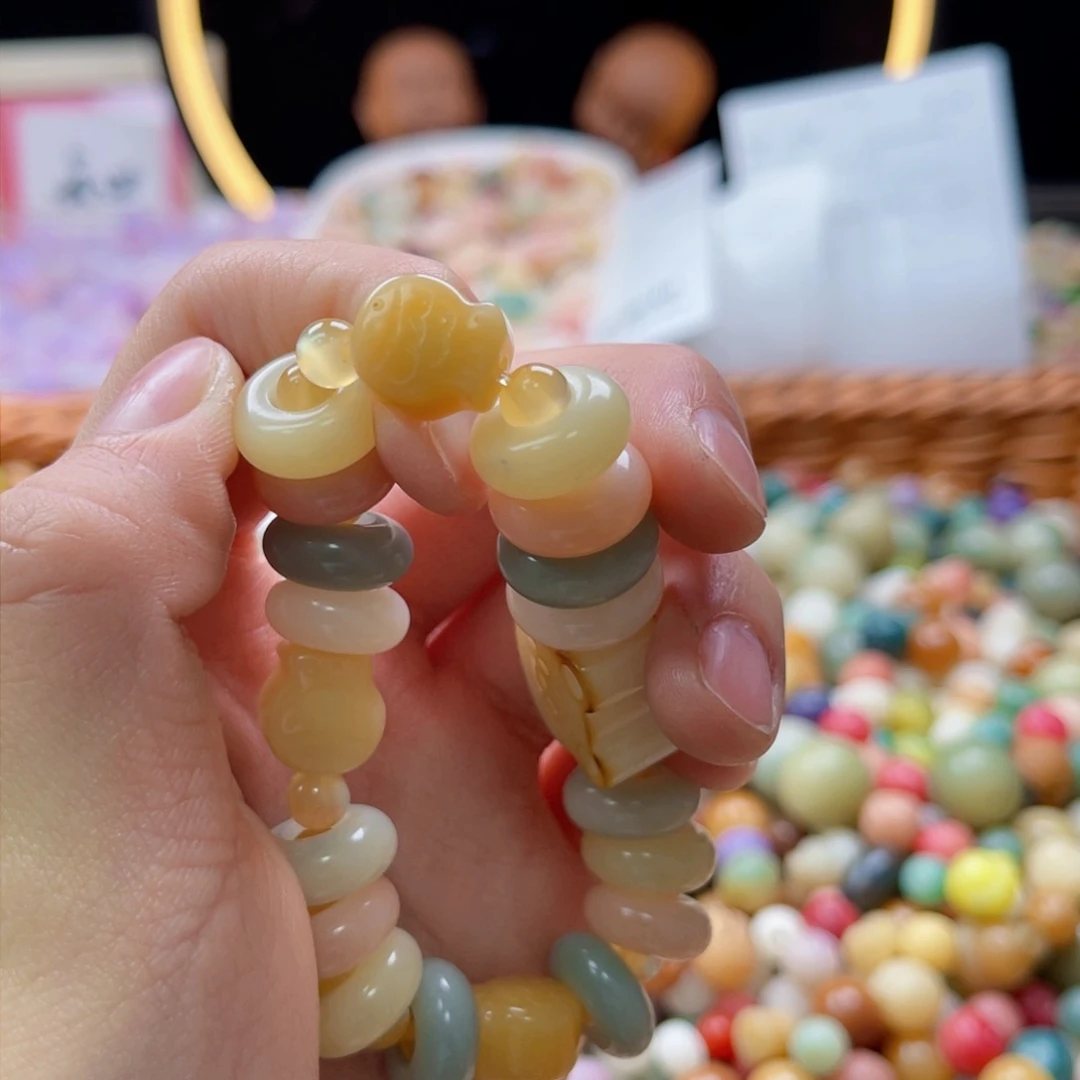 吊坠白玉菩提q12mm/15颗风化鱼饼