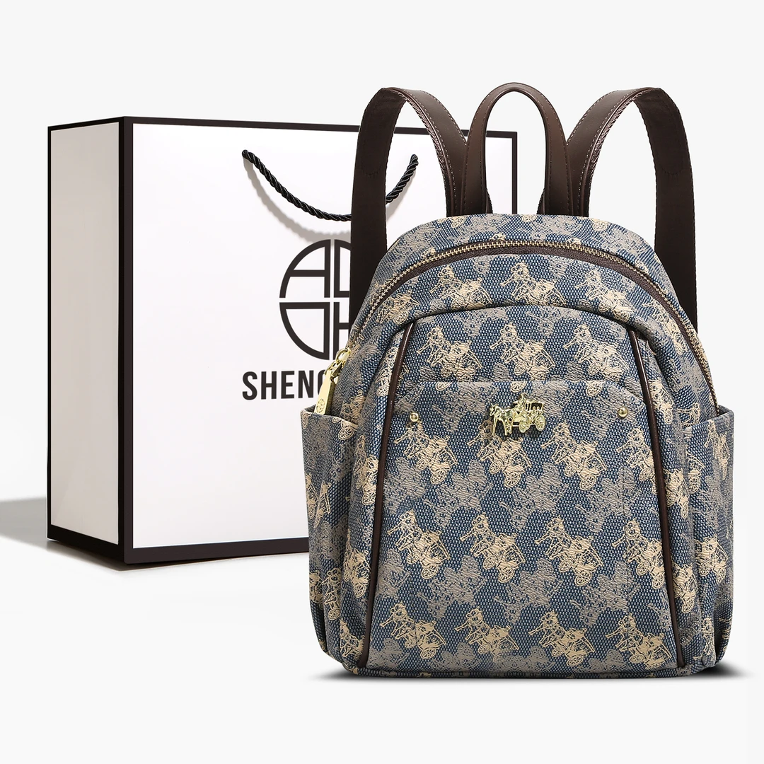 SHENGMILUO/圣米洛轻奢双肩包包女小众设计感时尚百搭通勤小背包