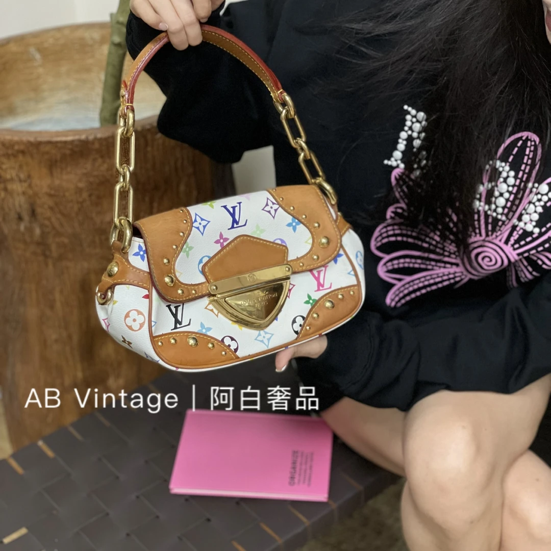 95新 LouisVuitton/路易威登 阿白奢品/LV 白三彩元宝盾牌包