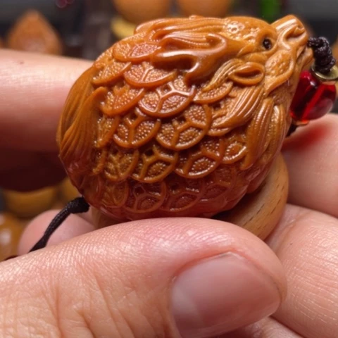 橄榄核手串/手链金币龙龟单子竹环穿配3.7左右