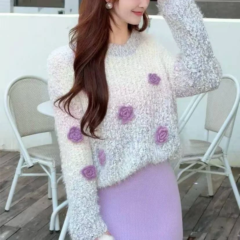 01-20号韩系洋气流行套头长袖时尚针织衫新款百搭气质新款毛衣