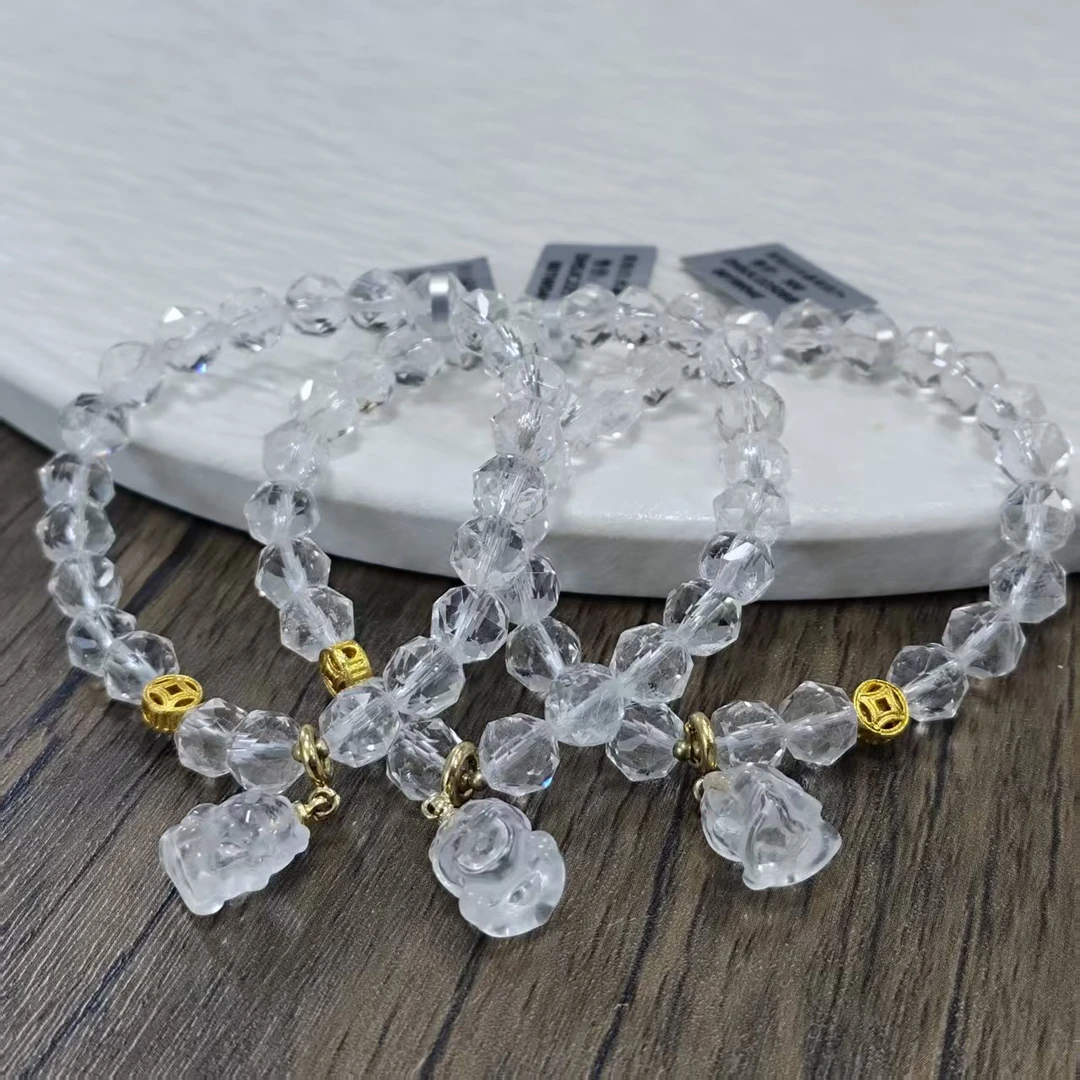 【拾晶轩】原创白水晶刻面单圈 多样性发一件 约7mm 2250BB