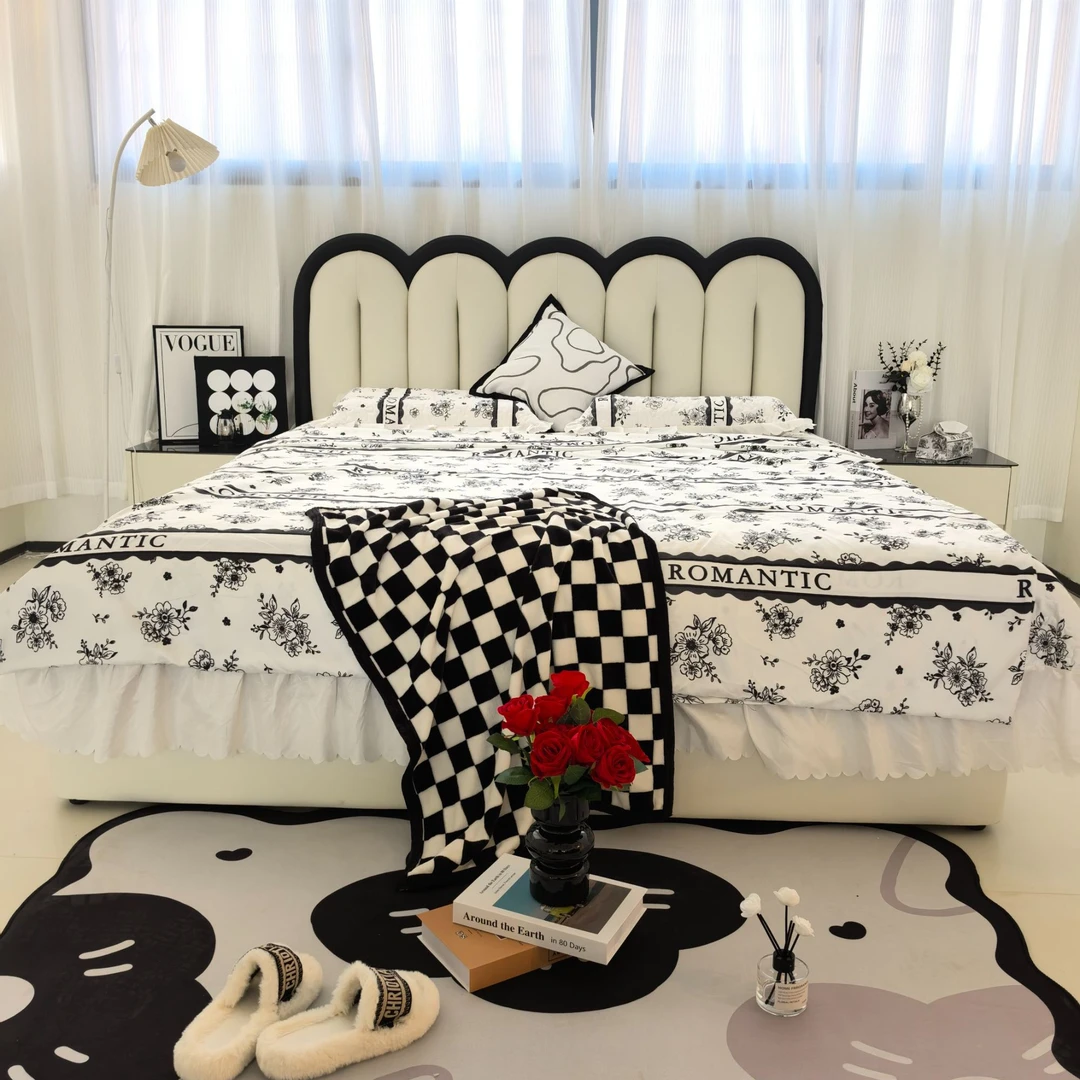 简约法式复古悠悠2025新款真皮大床实木双人法式复古风格家具