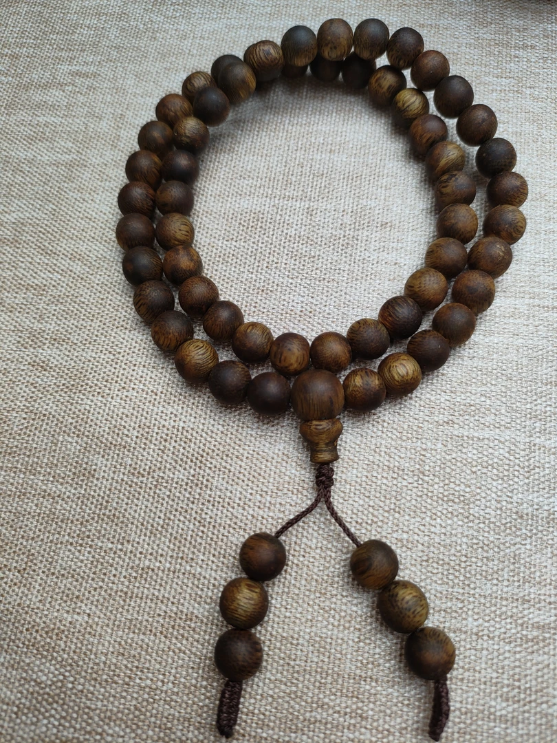 沉香双圆08圆珠奇楠沉香手串