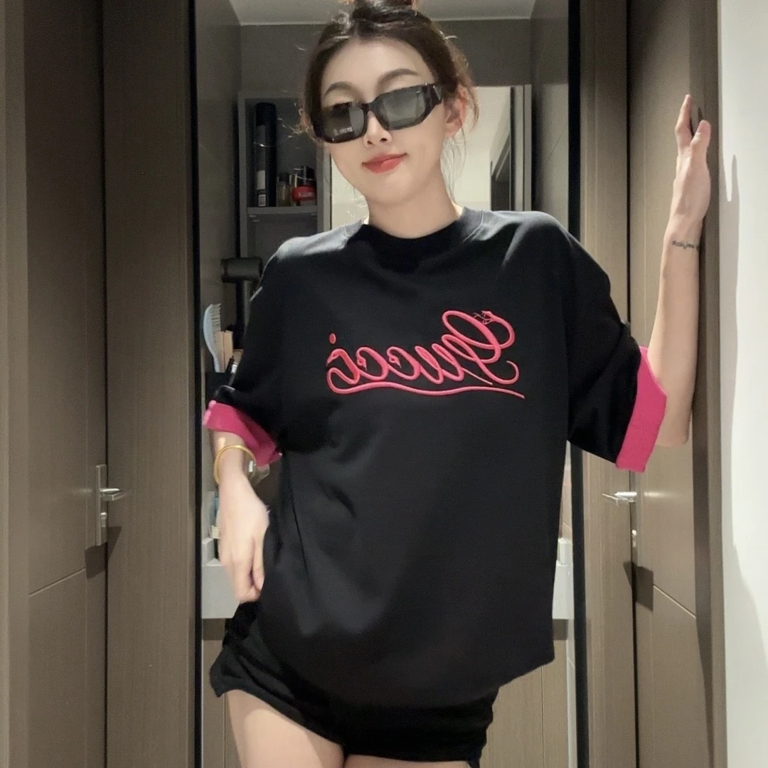 LJ阿祖美式夏季休闲百搭情侣款个性短袖T恤 S256047