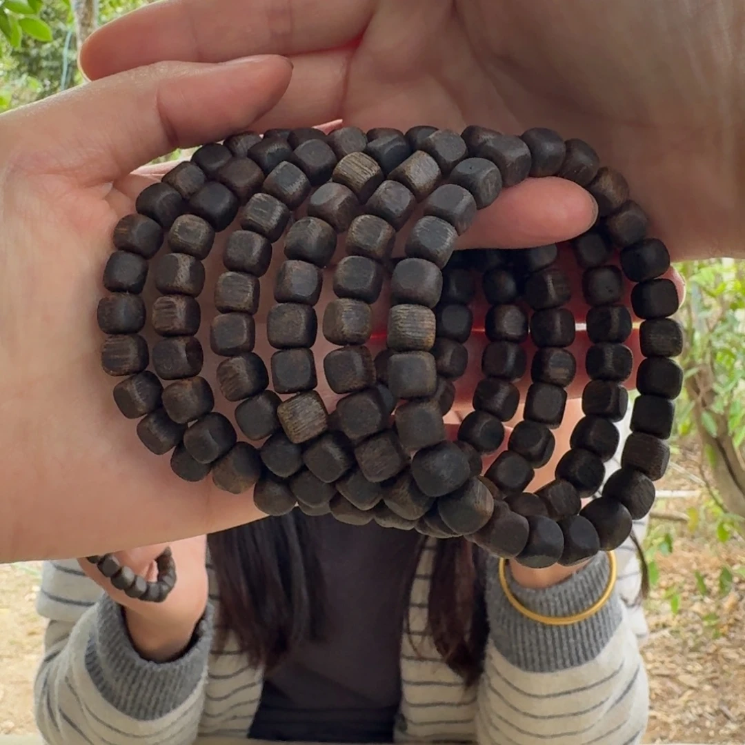 手串沉香绿奇楠沉香沉水单圈约0.7+9多样性发一条