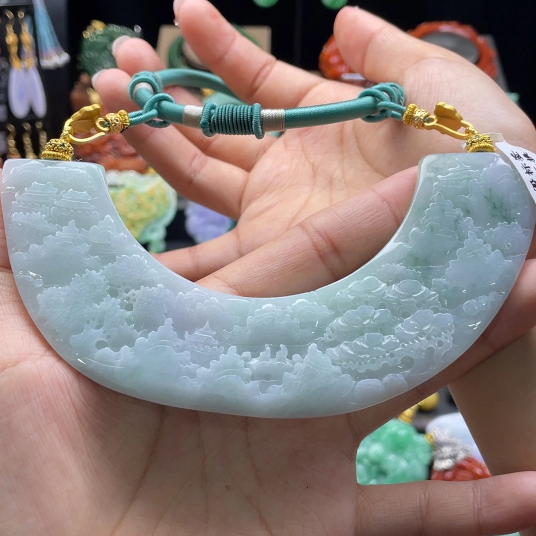 翡翠颈饰未镶嵌代编织