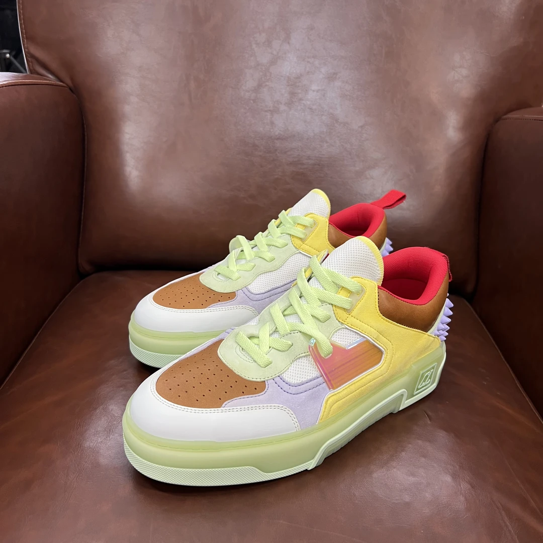 99新 Christian Louboutin/克里斯提·鲁布托 荧光绿休闲鞋 42码