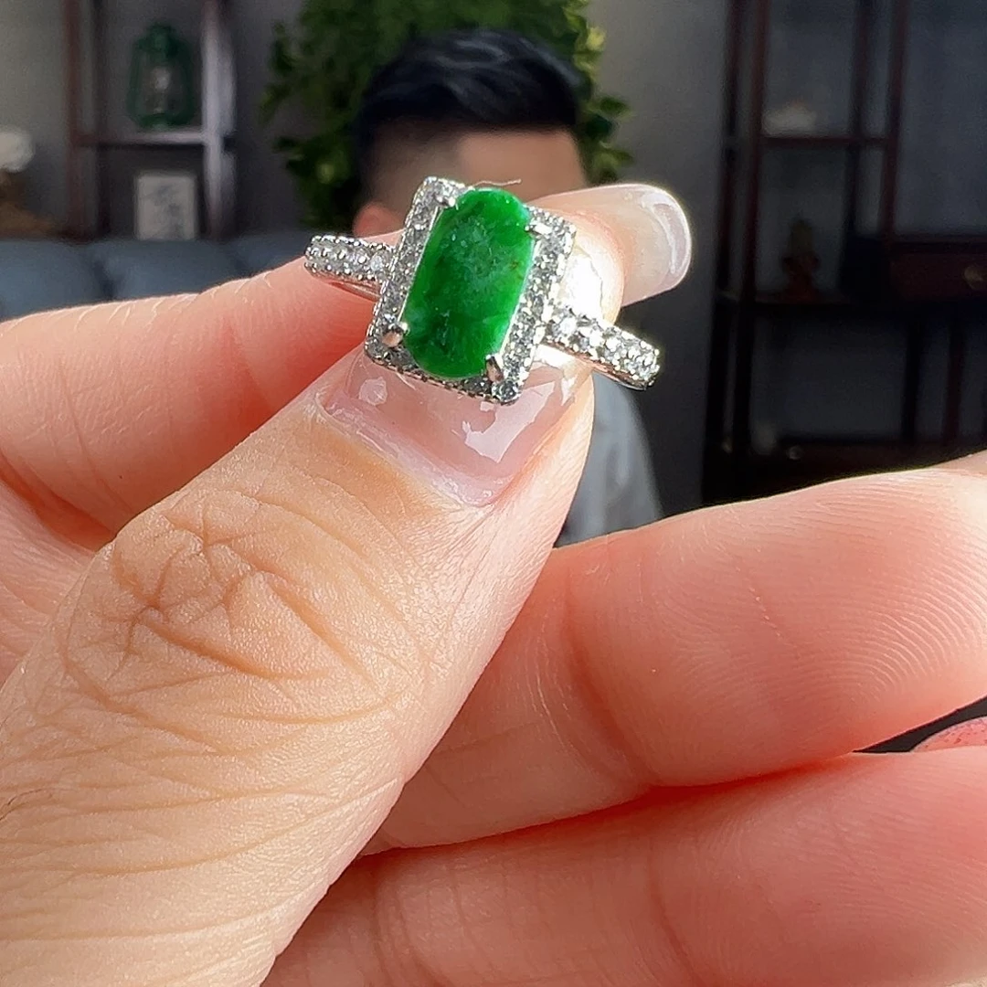 翡翠戒指银S925镶嵌戒指11