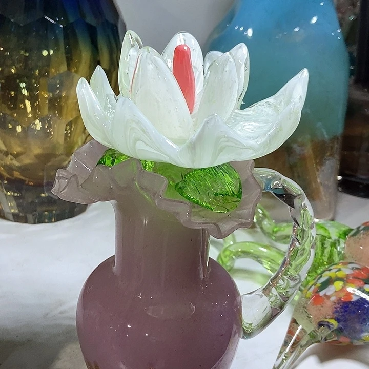 琉璃琉璃花瓶高23口9