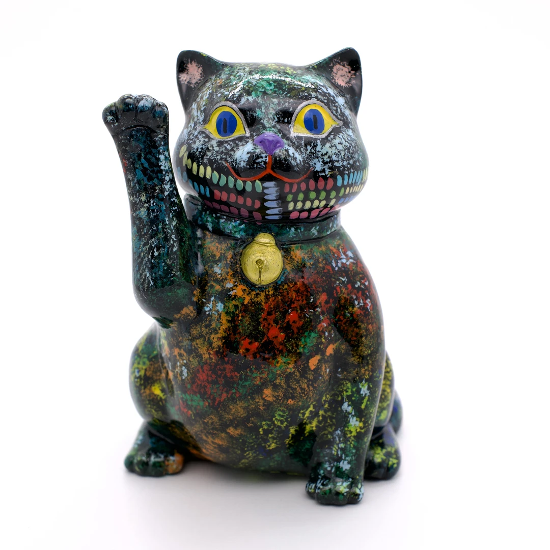 王甜心摆件特别版《招财猫》艺术石膏作品，手工绘制，仅一件