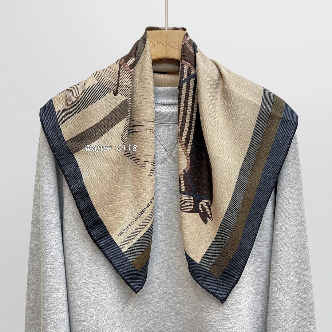 After【螺旋毯的马】双色异色复古绵羊毛桑蚕丝中方巾围巾丝巾披肩