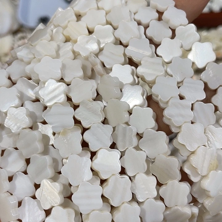 玛瑙/玉髓合金珠宝半成品一条10mm贝壳五瓣花