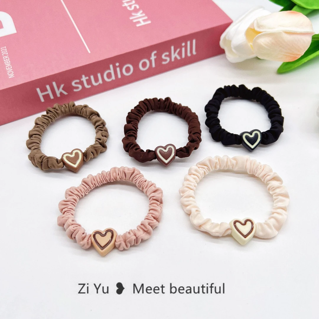 韩版新款爱心发绳女生扎头发橡皮筋高弹力头绳大肠发圈皮套头饰女