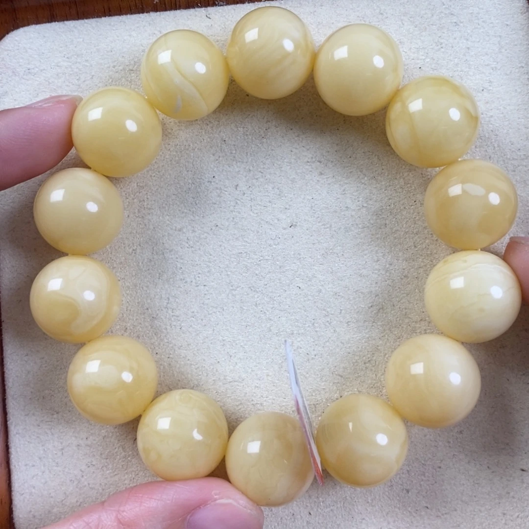 蜜蜡未镶嵌珠宝奇石17➕浓白蜡奶糖妖花