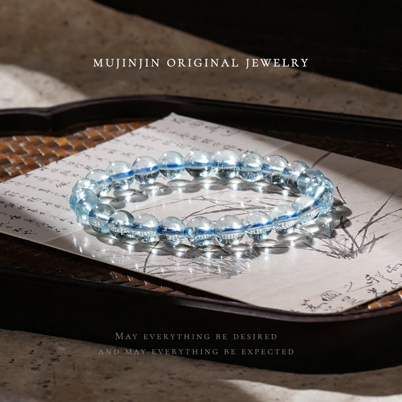 【木槿槿】天然托帕石约7m手链女款串珠轻奢手饰品简约手串XL2217