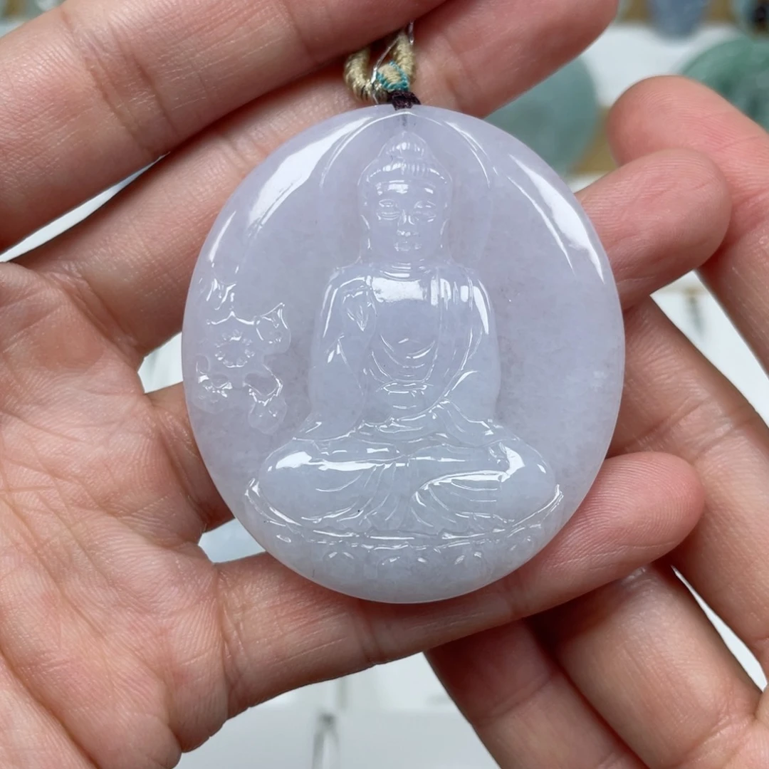 翡翠颈饰未镶嵌天然翡翠A货额弥菩萨G1号