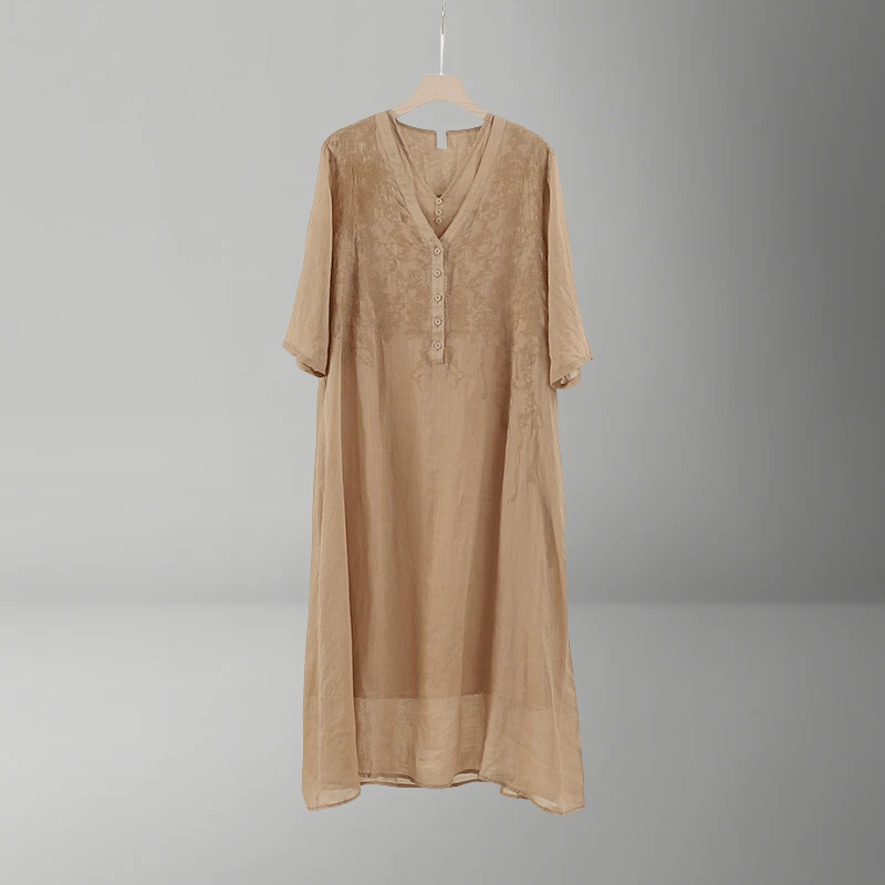 【SUYI原创高定】重工麻绣宽松显瘦苎麻连衣裙