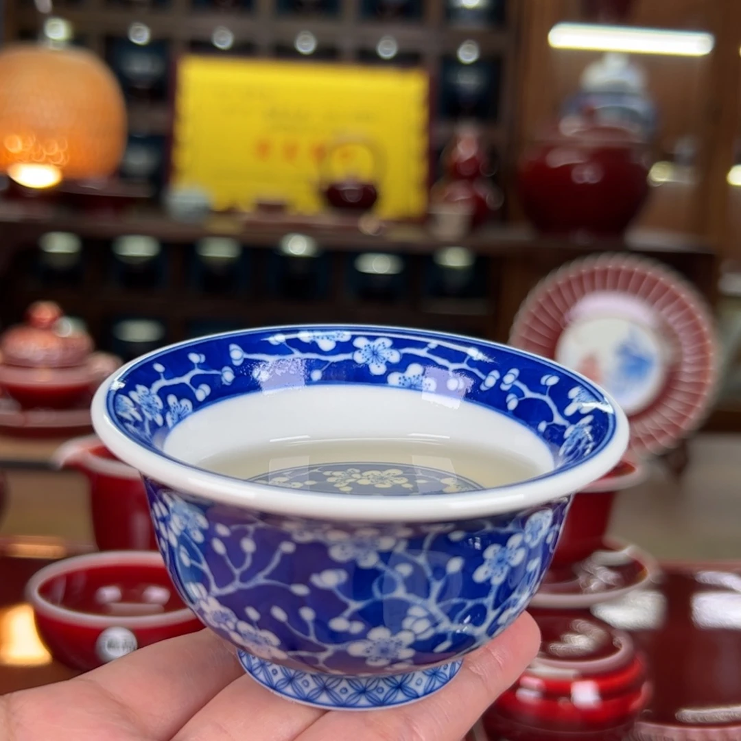 闻轩坊柴窑 冰梅压手杯