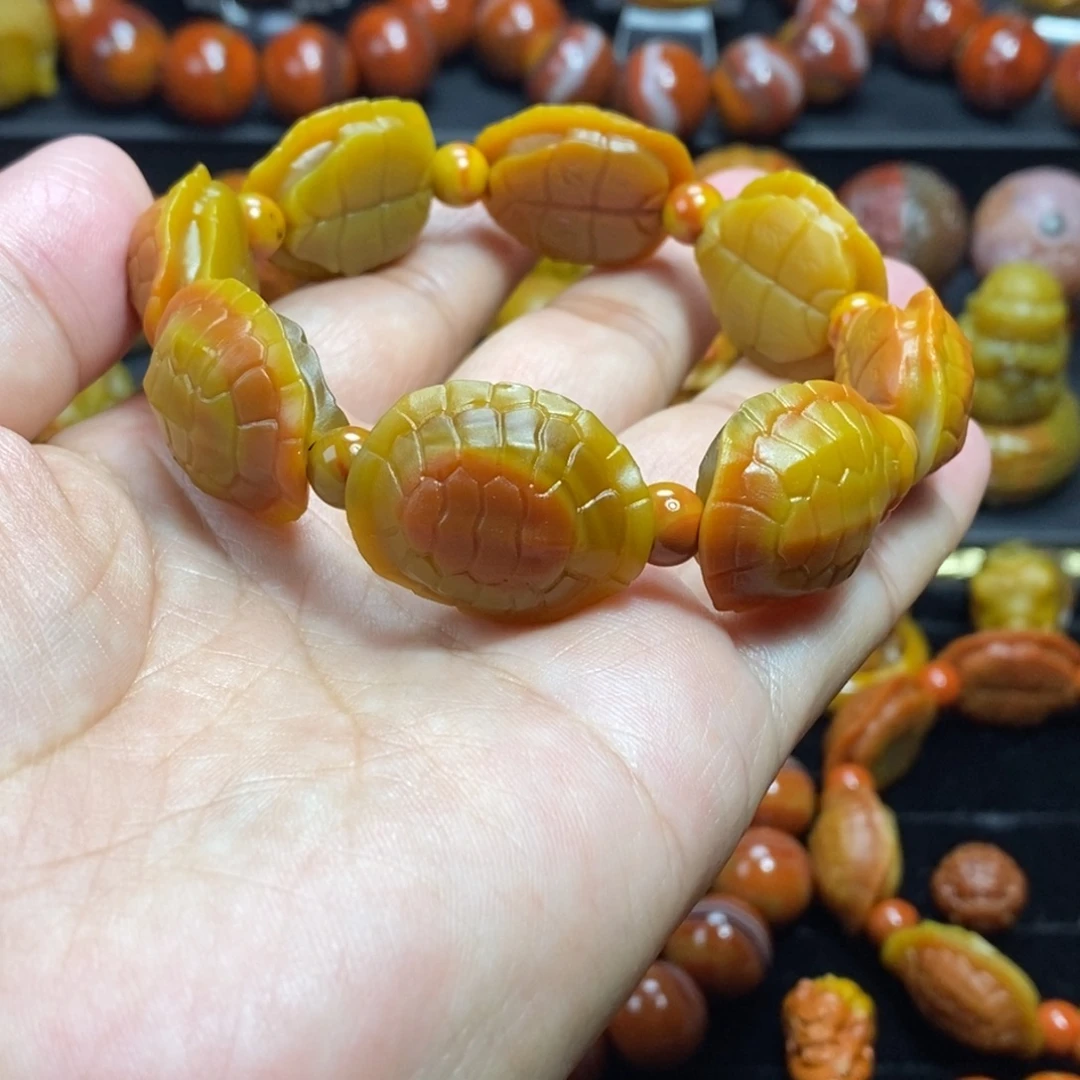 玛瑙/玉髓未镶嵌战国红战国红富甲手串