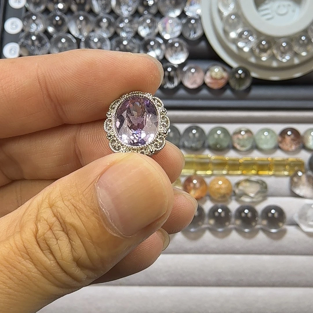 未镶嵌水晶珠宝半成品紫水魔盒