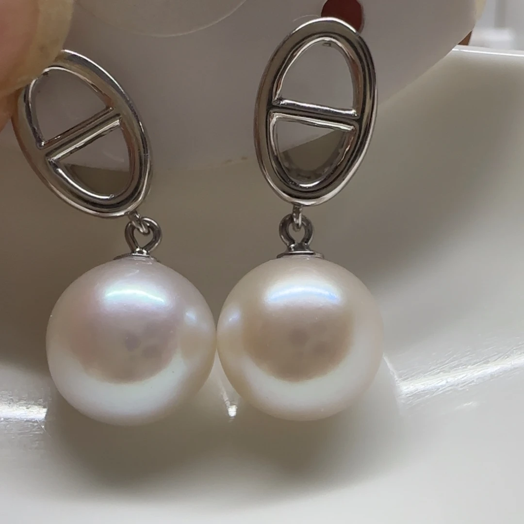 *****淡水珍珠耳饰银S925镶嵌10.3