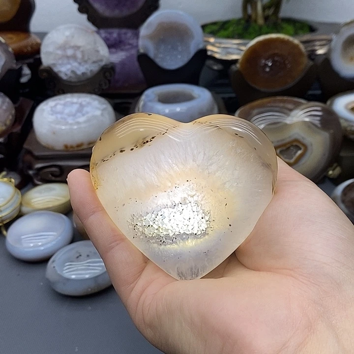 未镶嵌紫晶摆件爱心