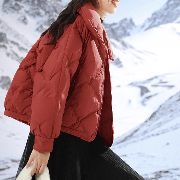 时尚潮流冬季简约可拆卸大立领羽绒服外套版纸（不是衣服）NO退No换