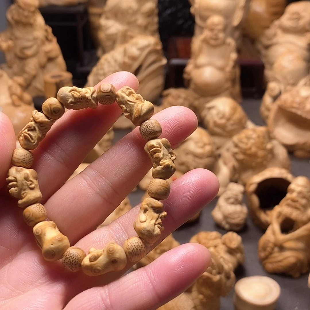 竹远**味竹根雕罗汉手串