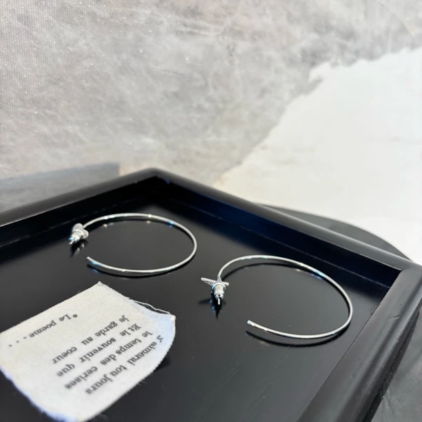 铜合金合成锆石耳饰 ab爱心星芒耳圈耳环EH3272