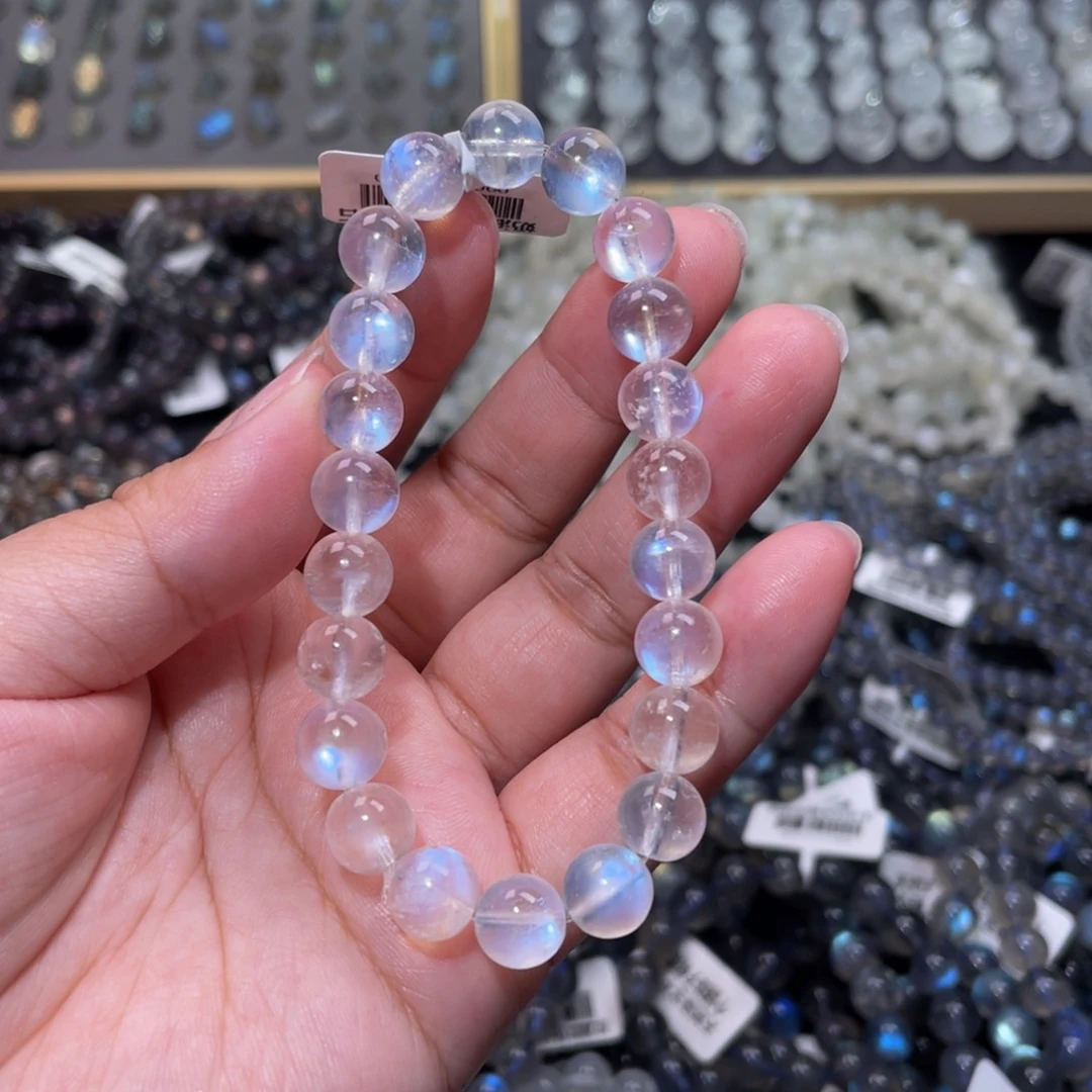 月光石手链未镶嵌➕*蓝月光手链8.6mm