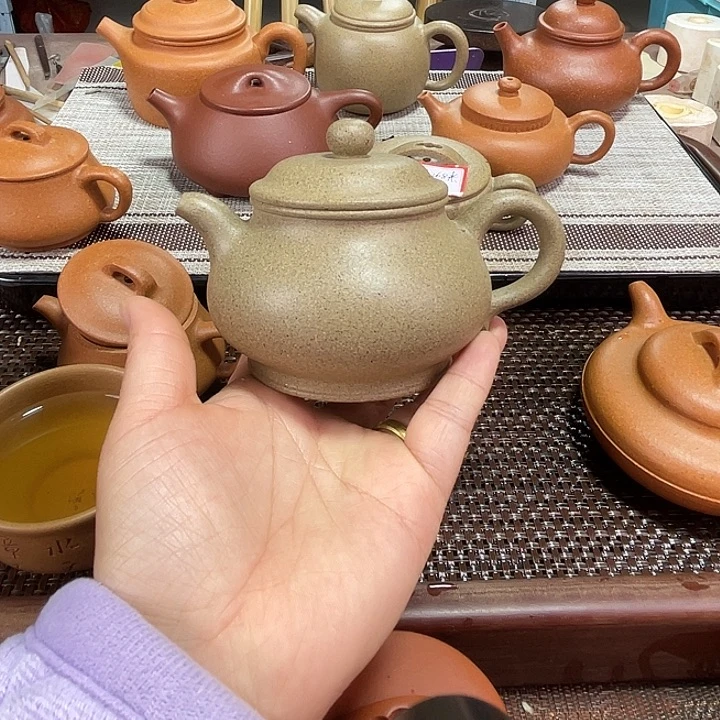 紫砂茶壶青降坡潘壶220