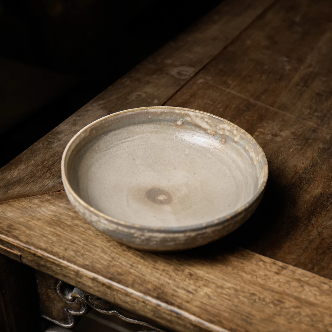 【小田甄陶】鹿背烧壶承直径15cm高5cm(颜色深浅随机)（Q7884）