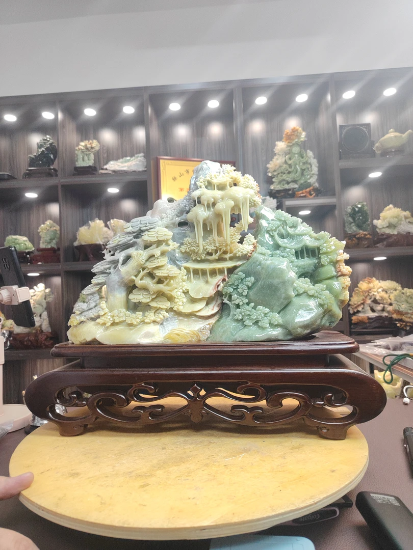 冰透花冰山水摆件原创创意作品居家办公摆放