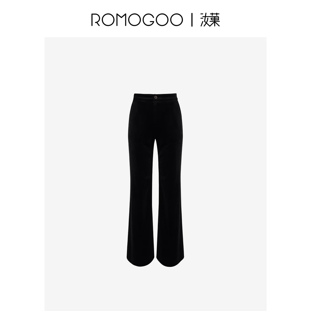 ROMOGOO汝菓【星线好物】老钱风流光丝绒微喇裤RG701101