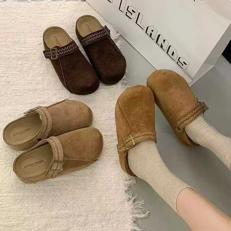 时尚e足平底低帮时尚半拖包头款纯色包头拖798